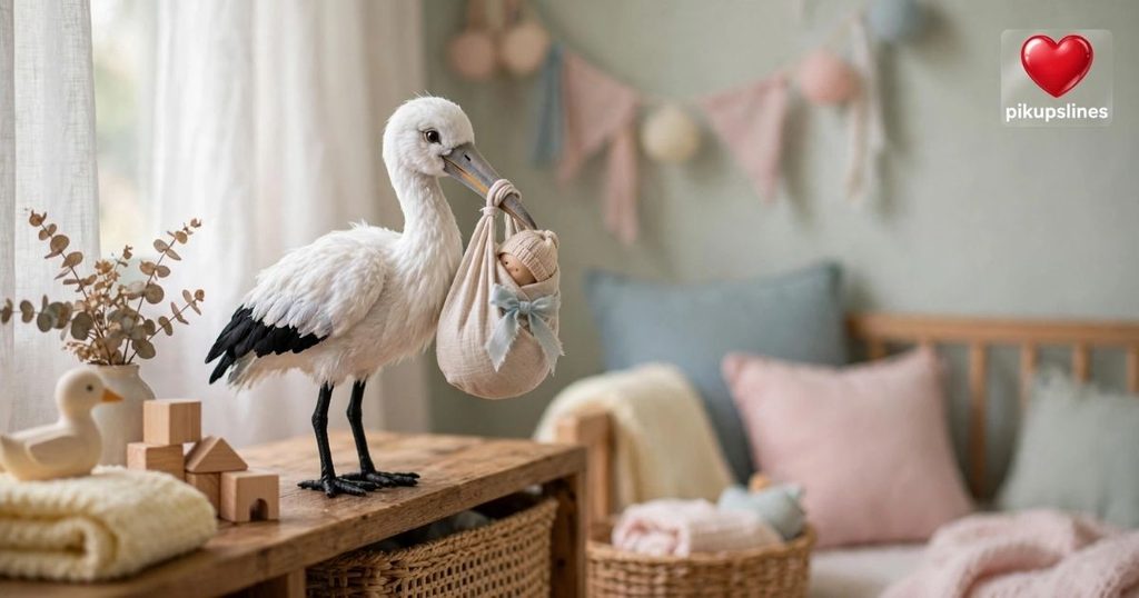🦢 Stork-Themed Baby Shower Puns for Classic Fun