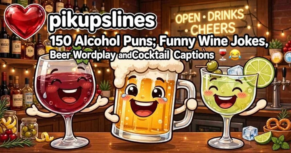 150 Alcohol Puns 🍷😂: Funny Wine Jokes, Beer Wordplay, and Clever Cocktail Captions